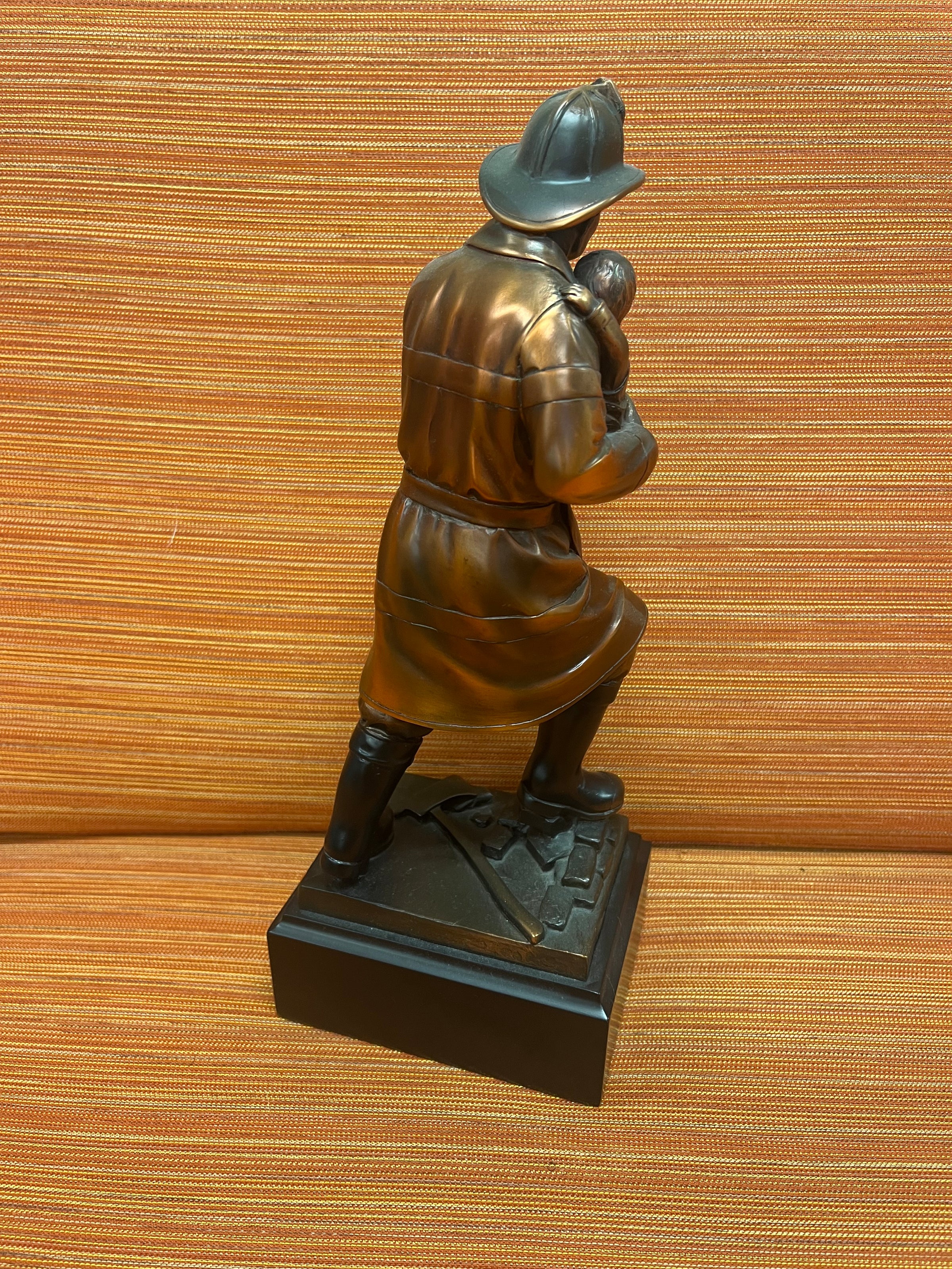 Fireman with Child 11.5" Resin Trophy - view 5