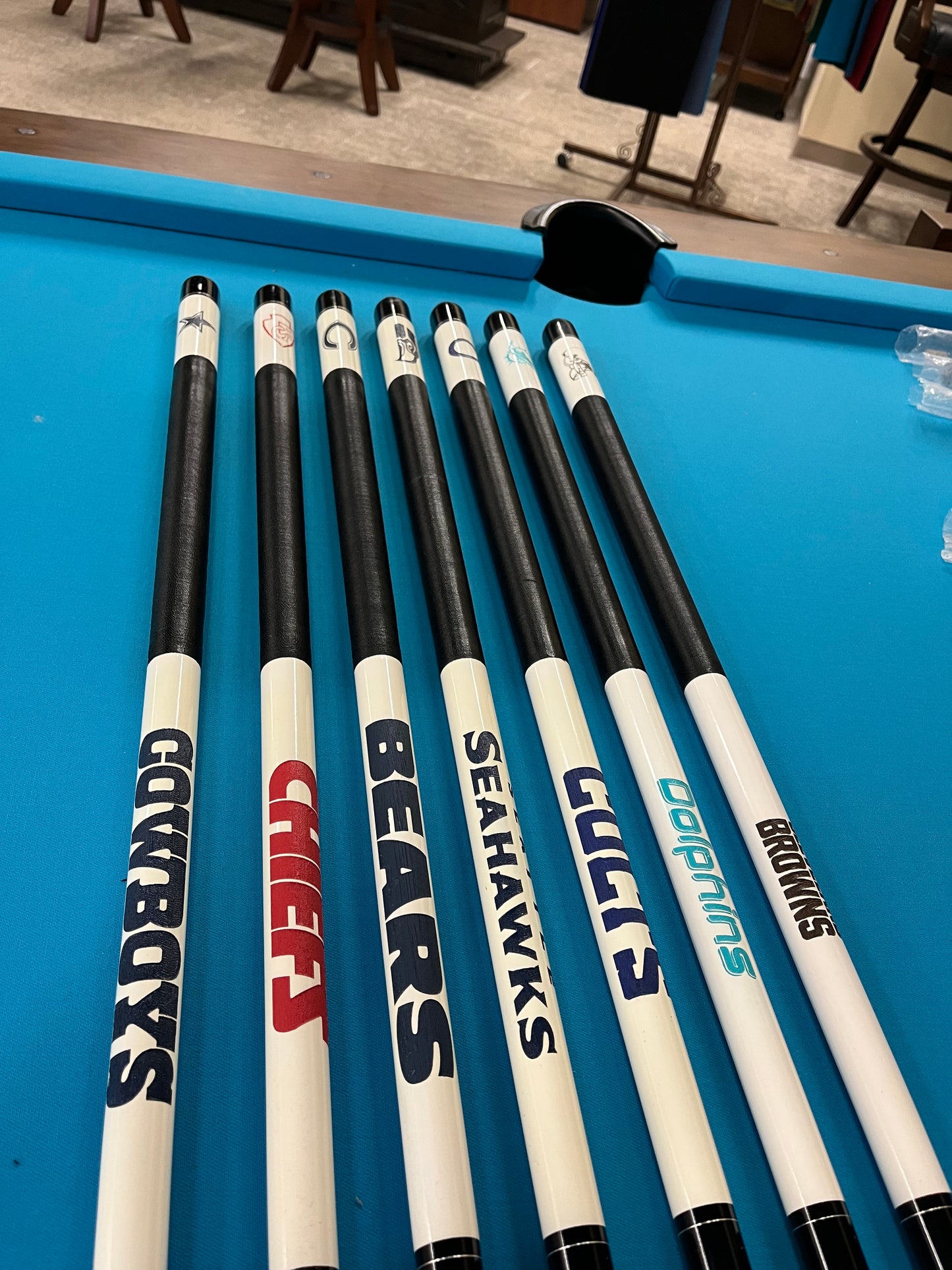 NFL Team Laser Etched Pool Cues