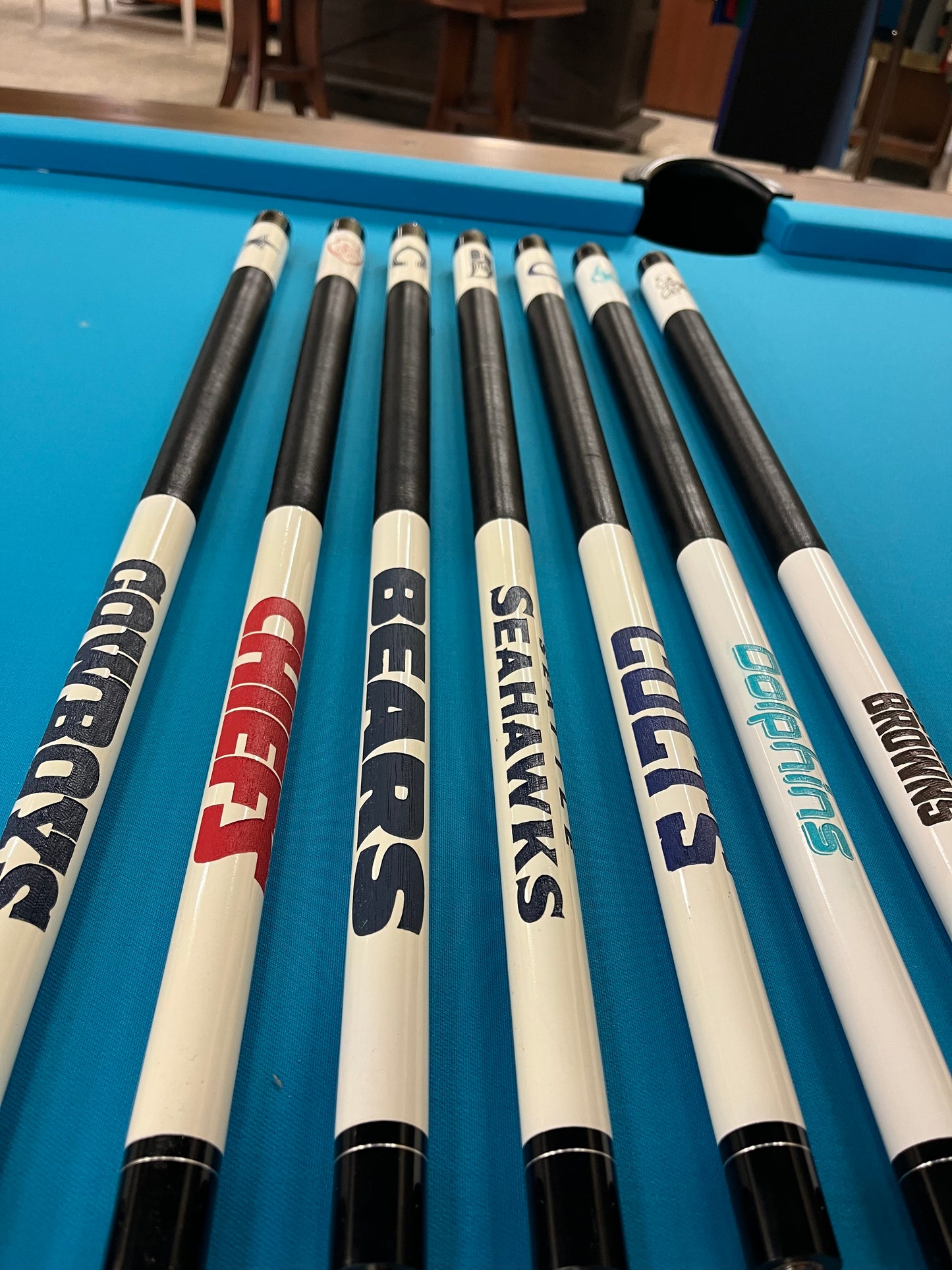 NFL Team Laser Etched Pool Cues