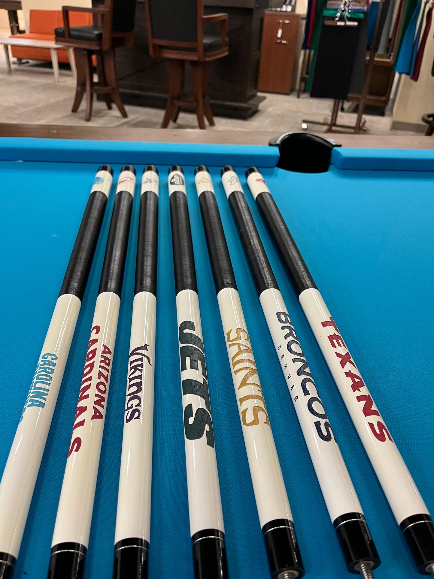 NFL Team Laser Etched Pool Cues