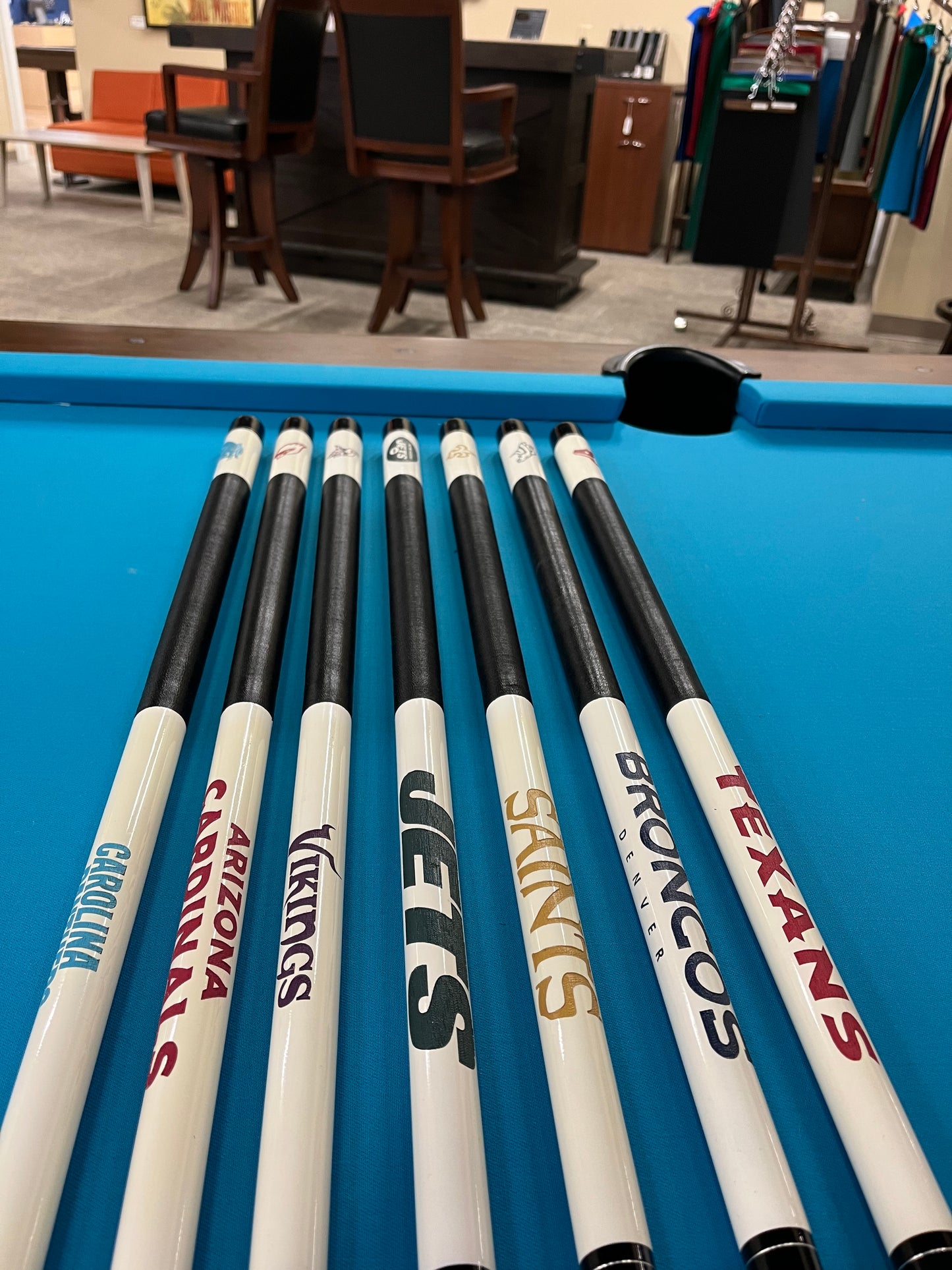 NFL Team Laser Etched Pool Cues