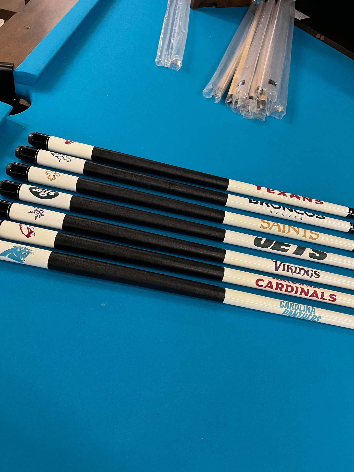 NFL Team Laser Etched Pool Cues