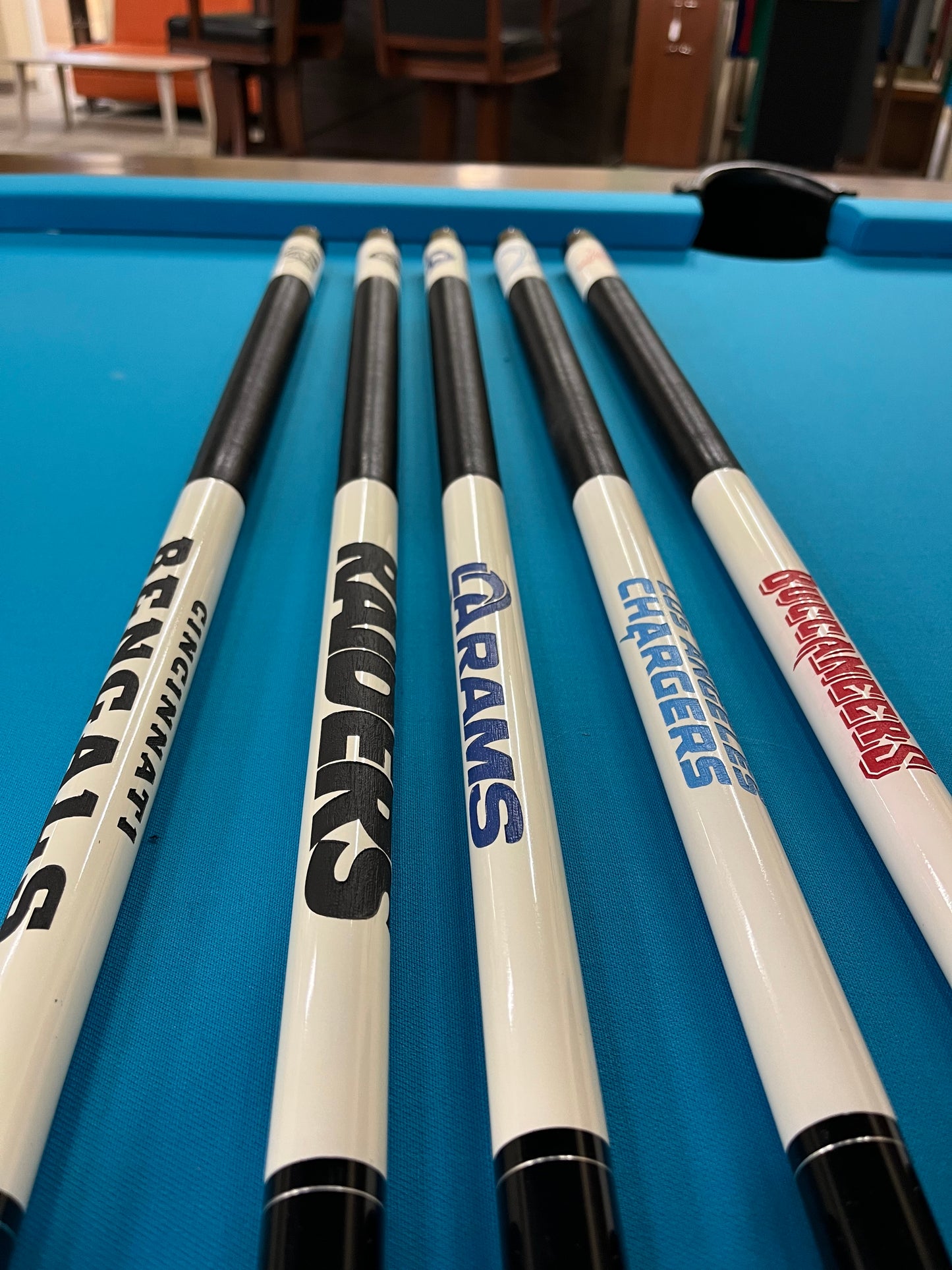 NFL Team Laser Etched Pool Cues