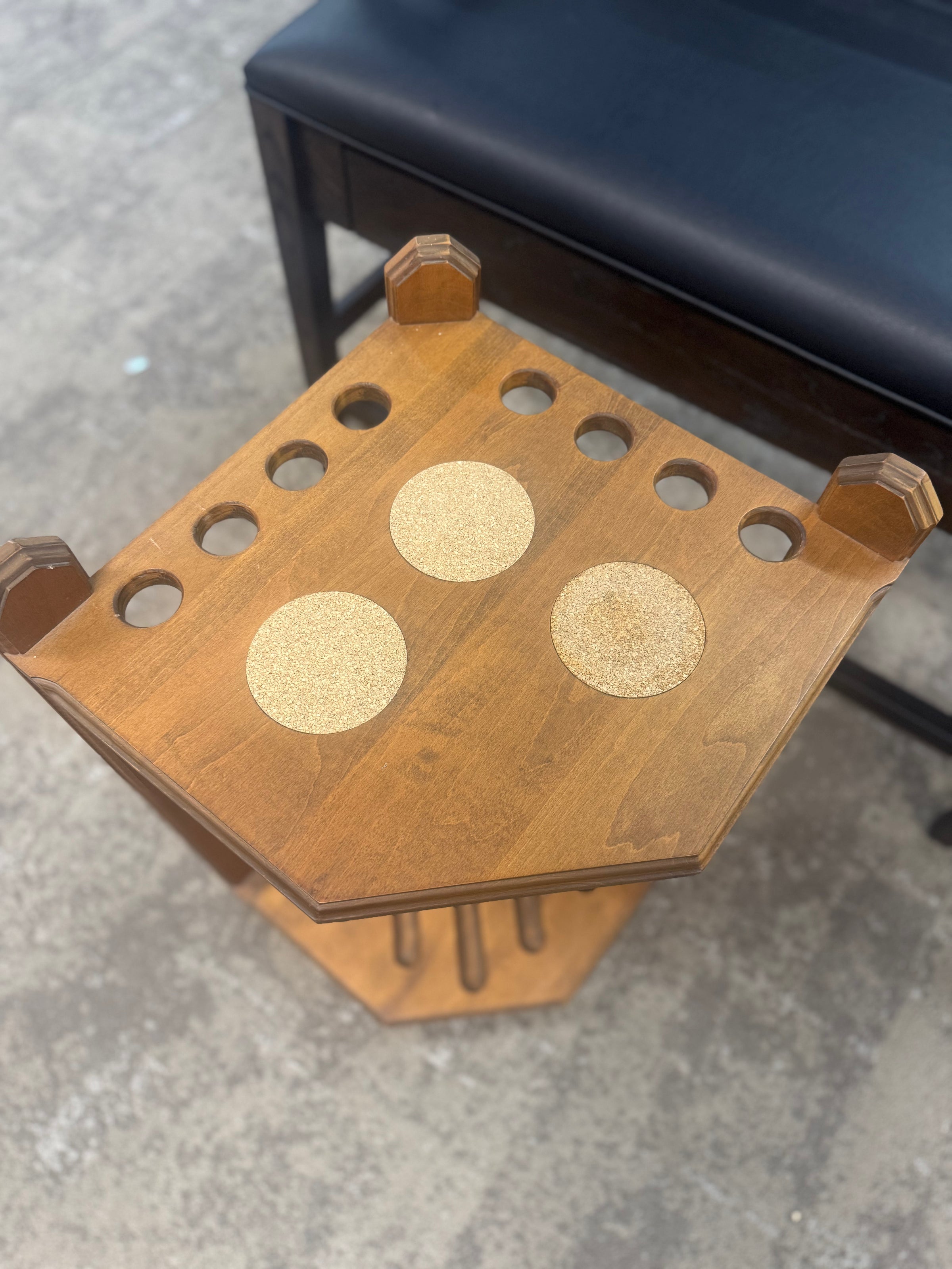 Corner Cue Rack-Oak With Coasters - view 2