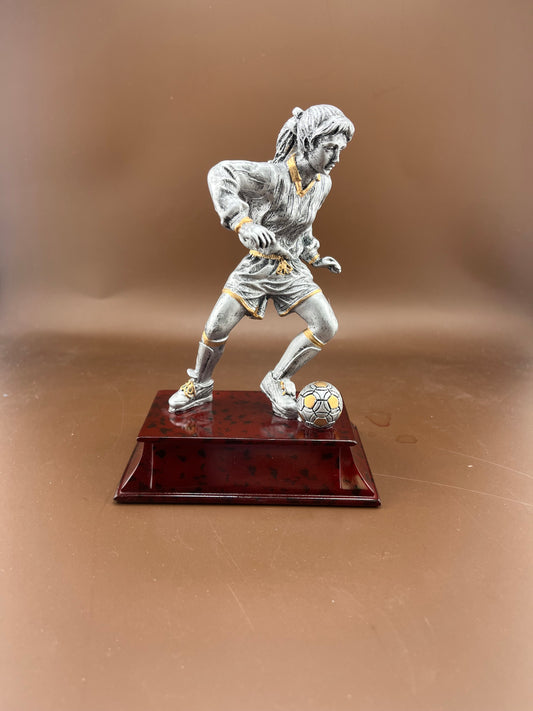 Female Soccer Player 6" Resin Trophy