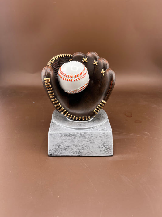 Baseball in Glove 4" Resin Trophy