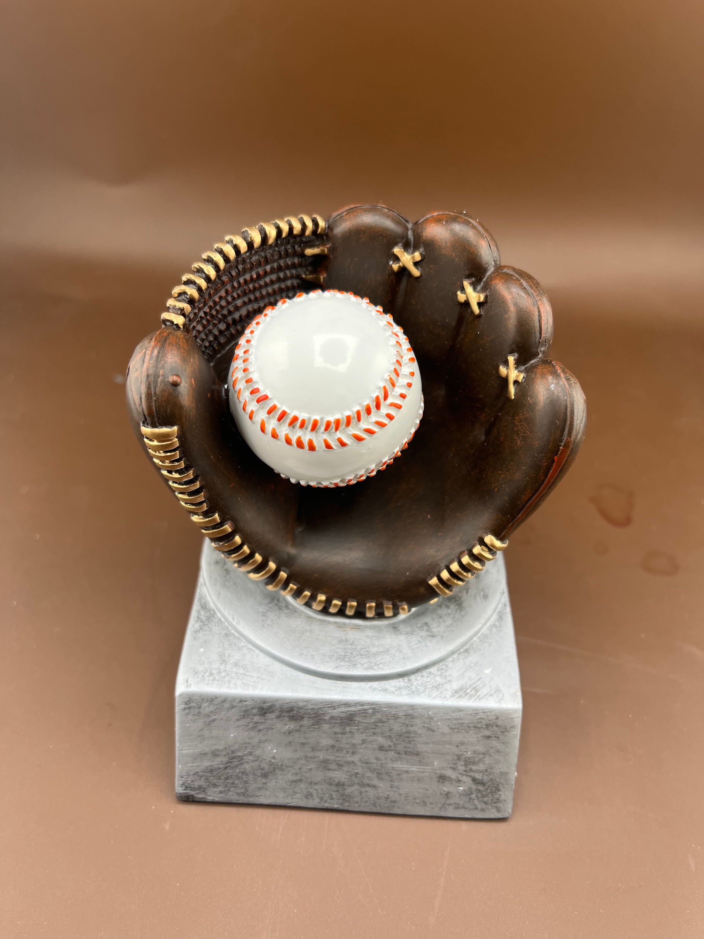 Baseball in Glove 4" Resin Trophy - view 3