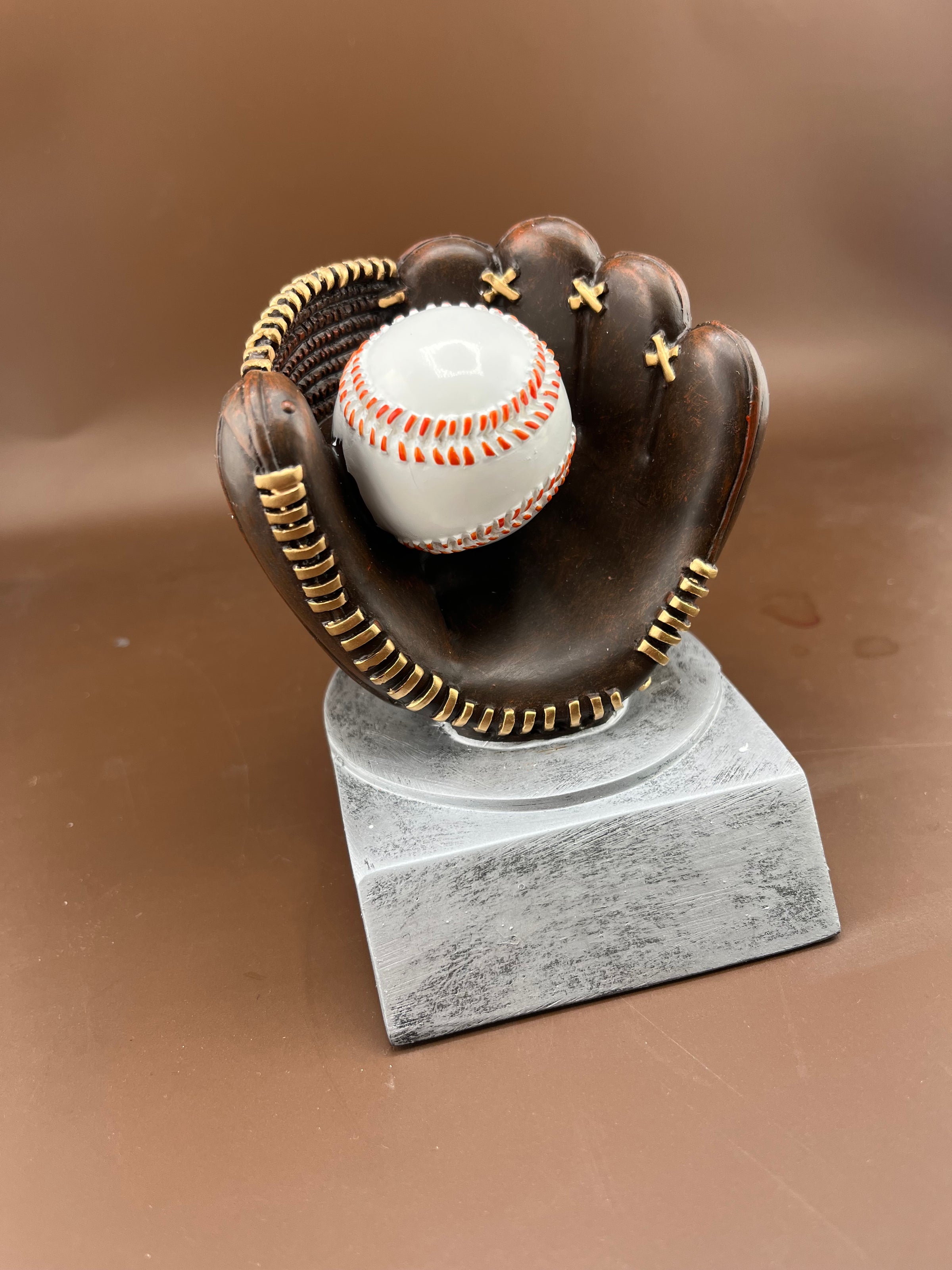 Baseball in Glove 4" Resin Trophy - view 4