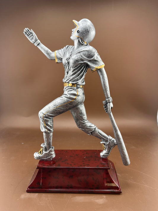 Silver Softball Resin Trophy 8"