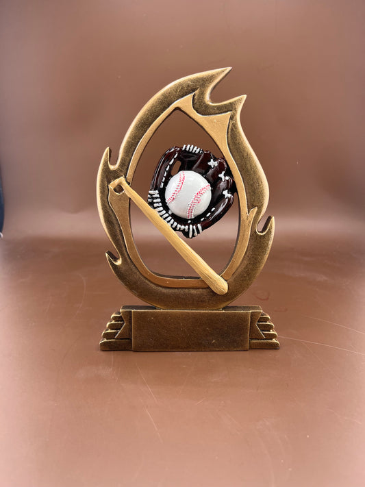 Baseball Flame 6" Resin Trophy