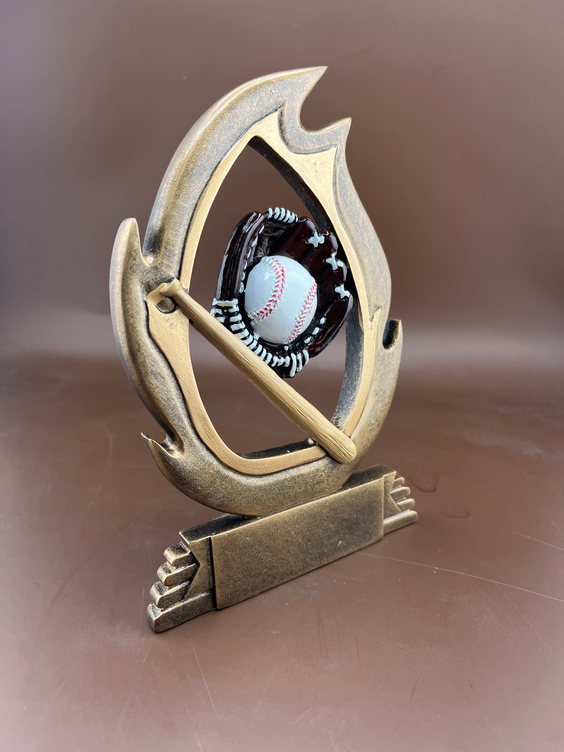Baseball Flame 6" Resin Trophy - view 5