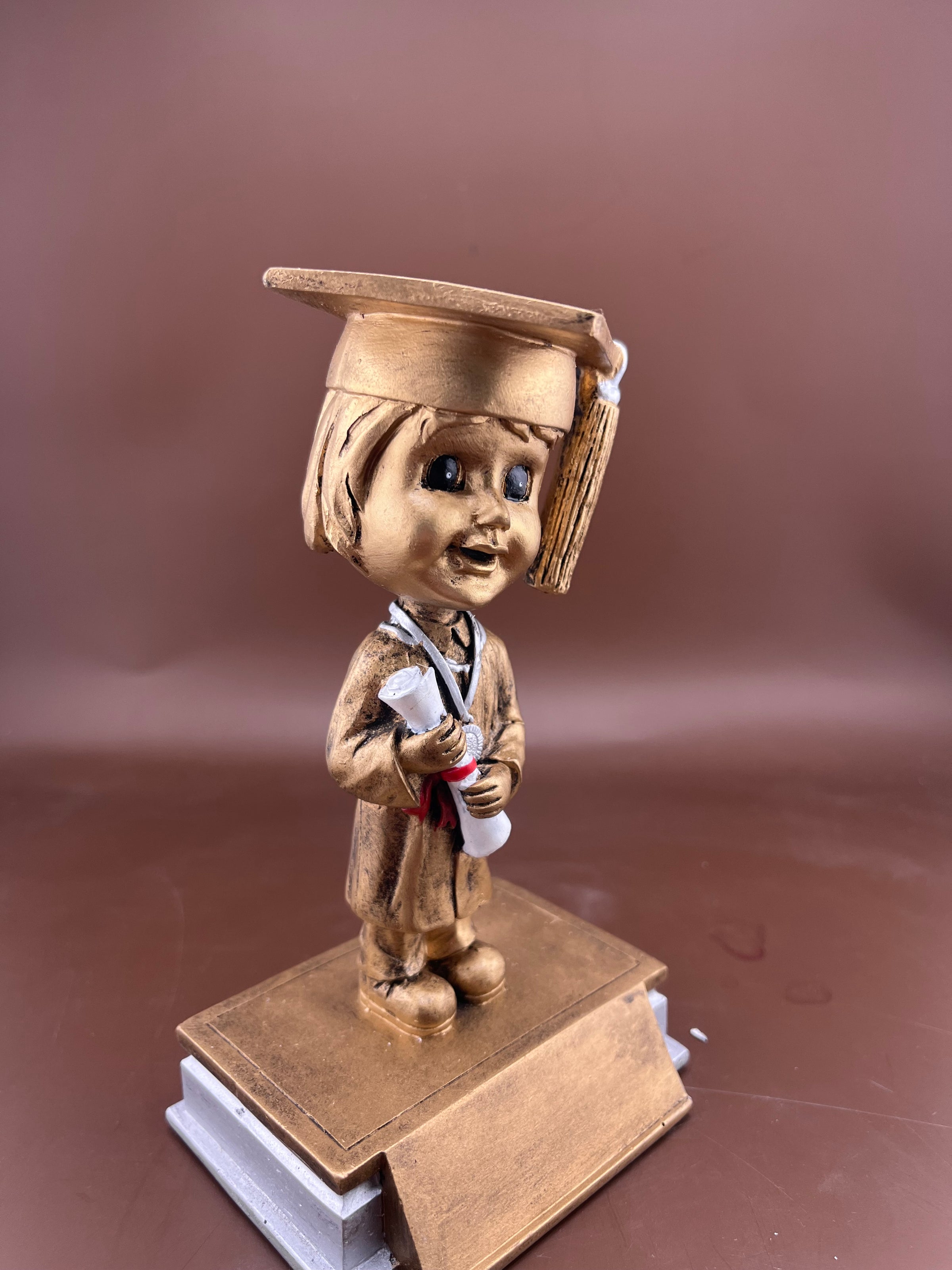 Girl Graduation Bobblehead 5.75" Resin Trophy - view 3