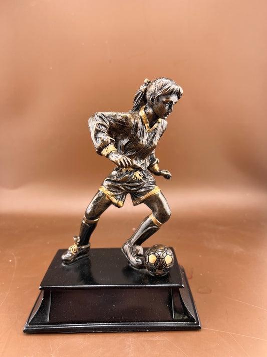 Female Soccer Action 6" Resin Trophy