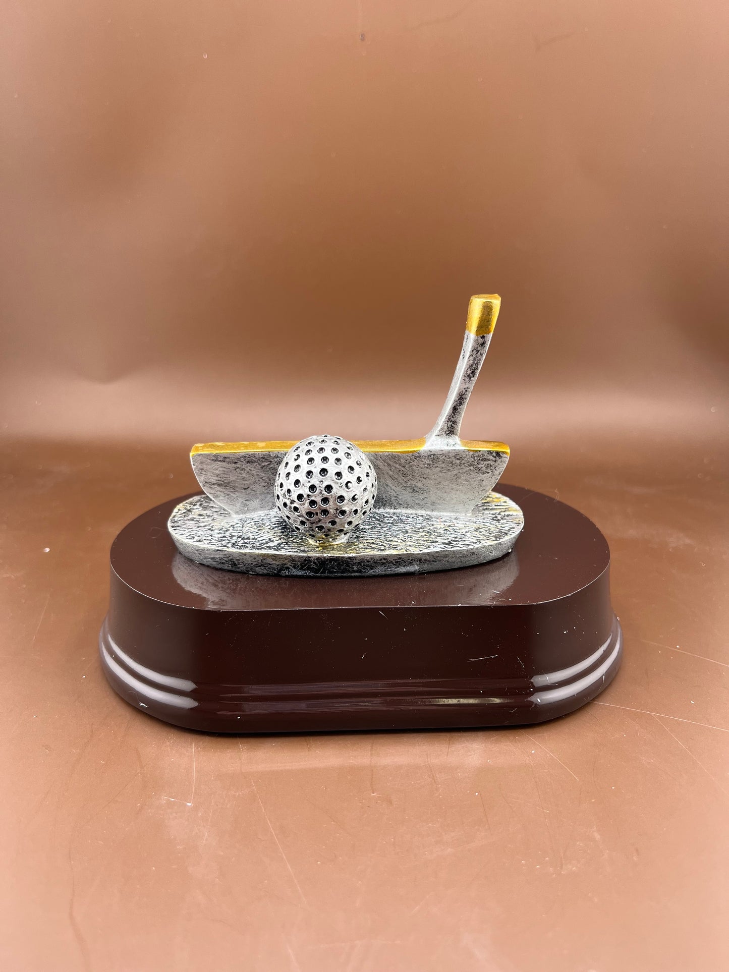 Golf Club Putter and Ball Resin Trophy