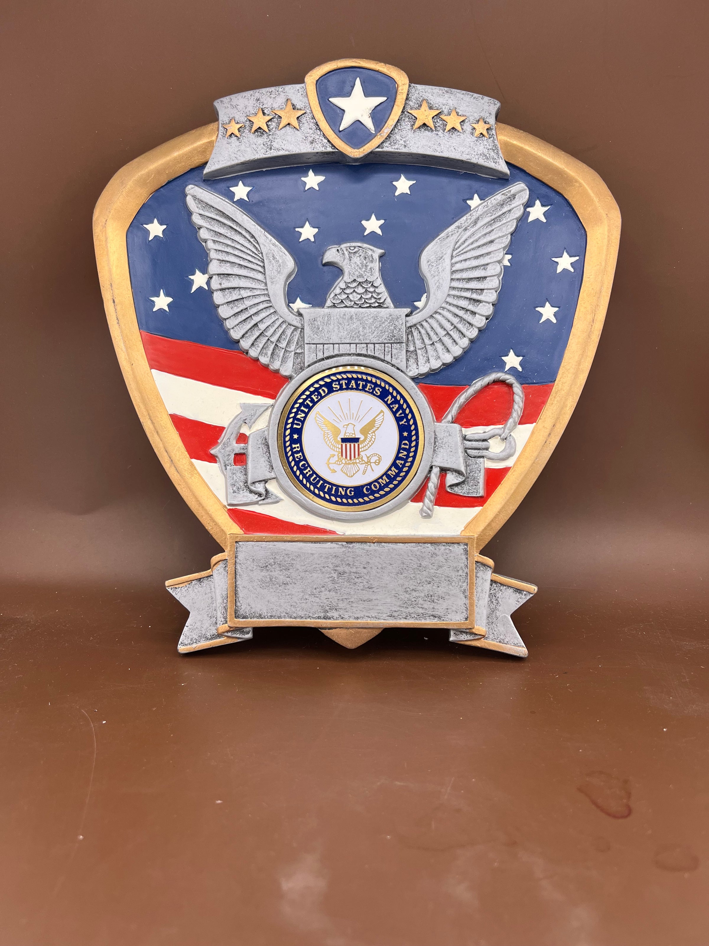 Navy Shield Resin Trophy - view 2