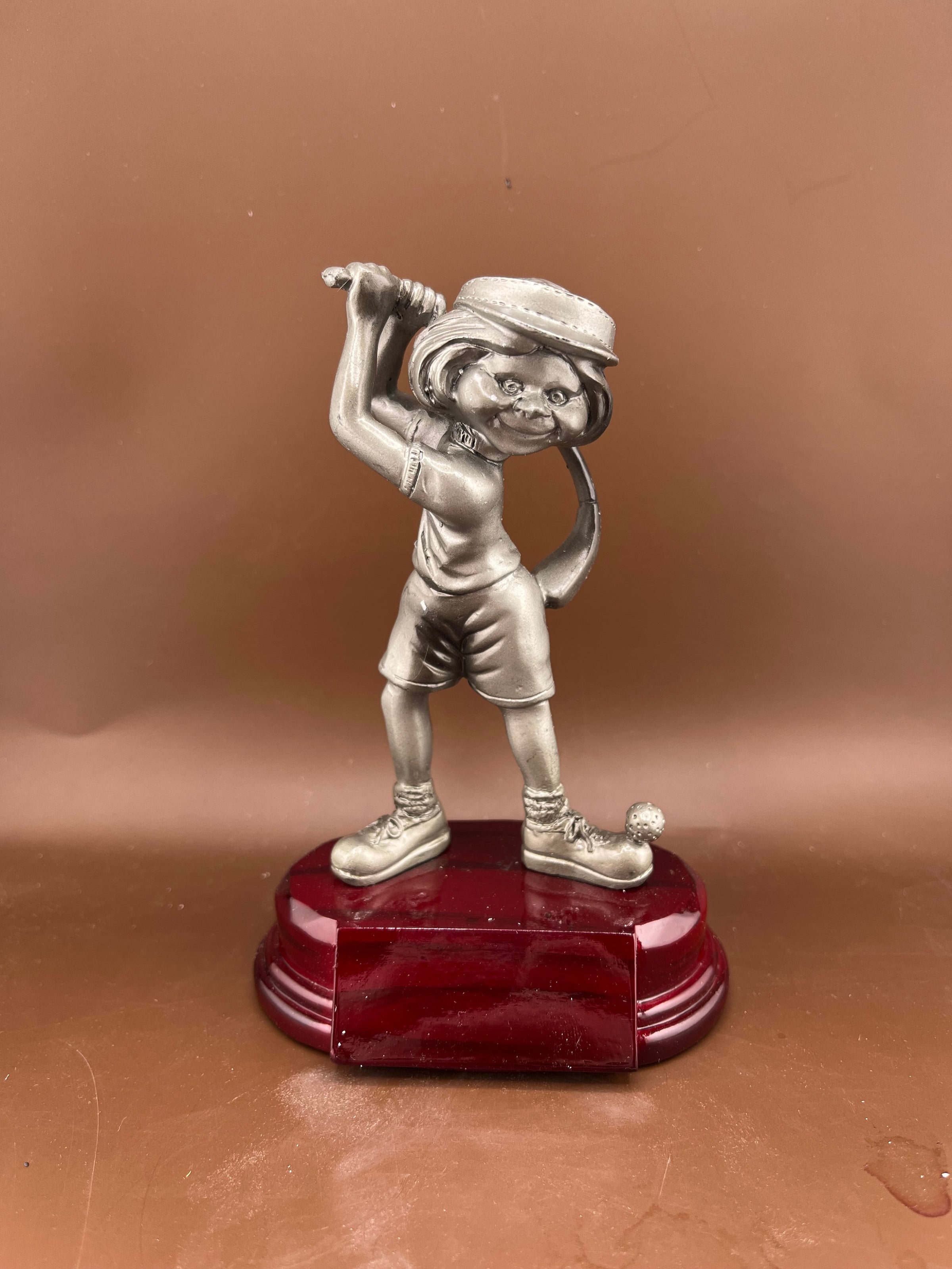 Comic Female Golfer Resin Trophy - view 2