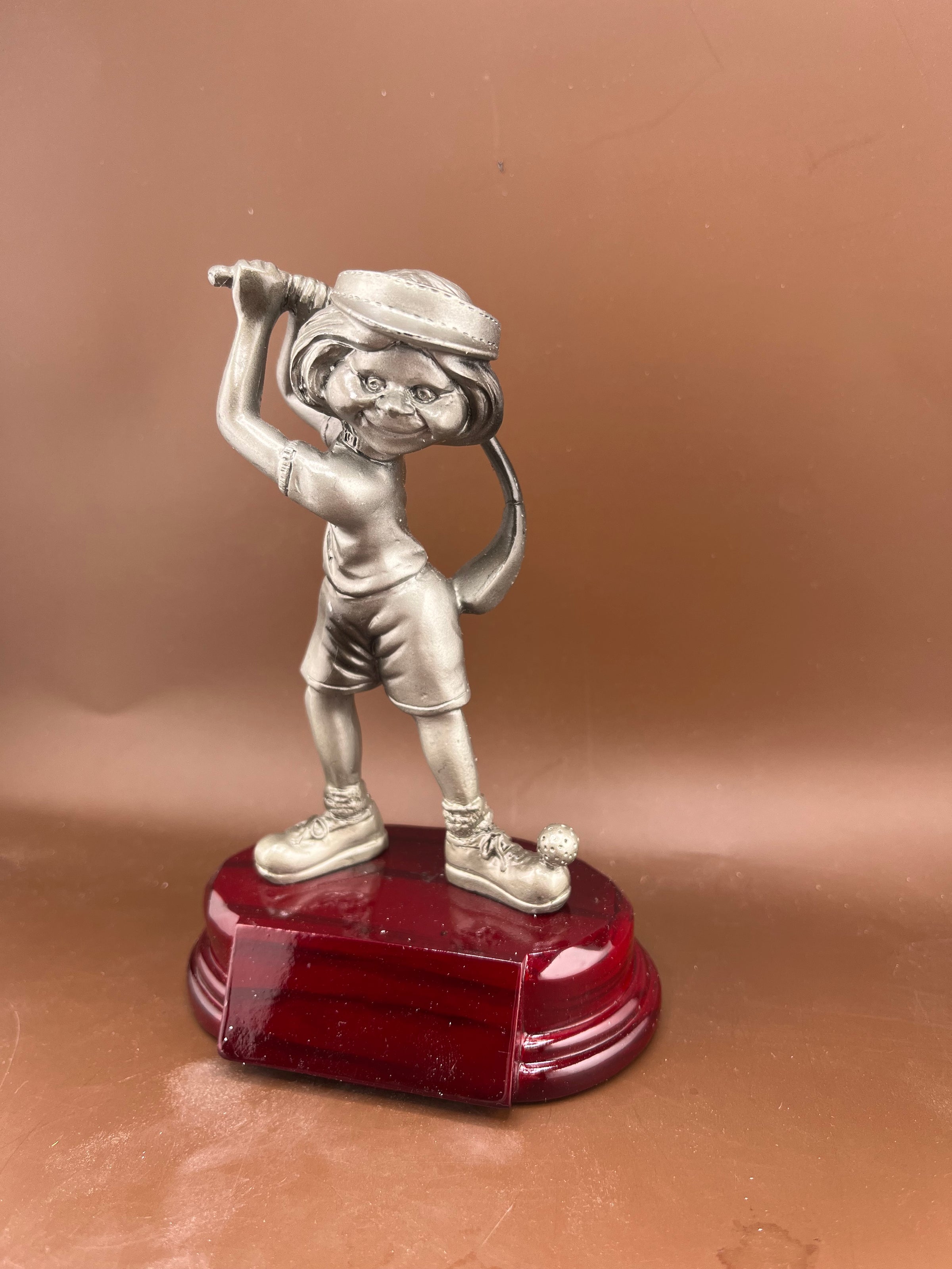Comic Female Golfer Resin Trophy - view 3