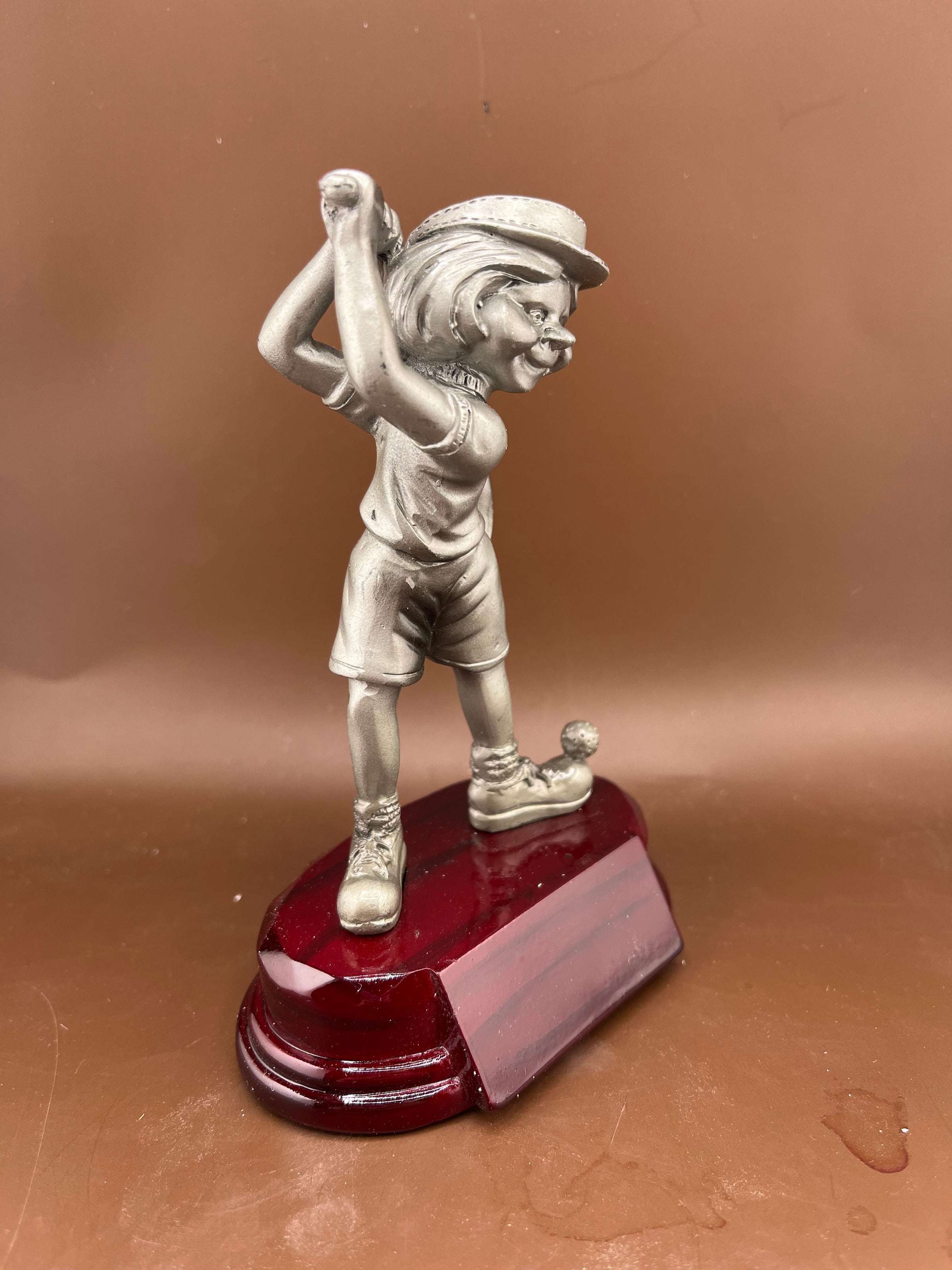 Comic Female Golfer Resin Trophy - view 4