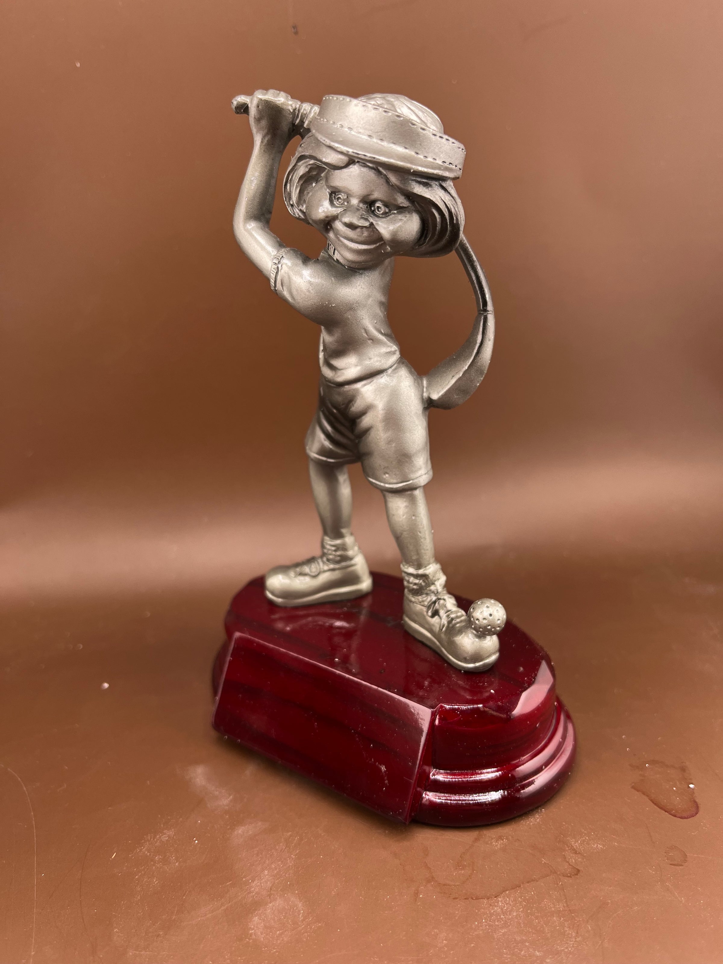 Comic Female Golfer Resin Trophy