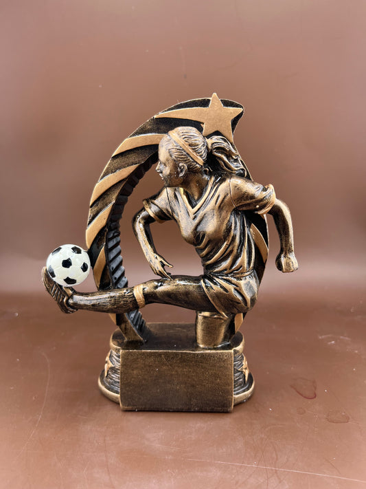 Female Soccer Running Star 5.5" Resin Trophy