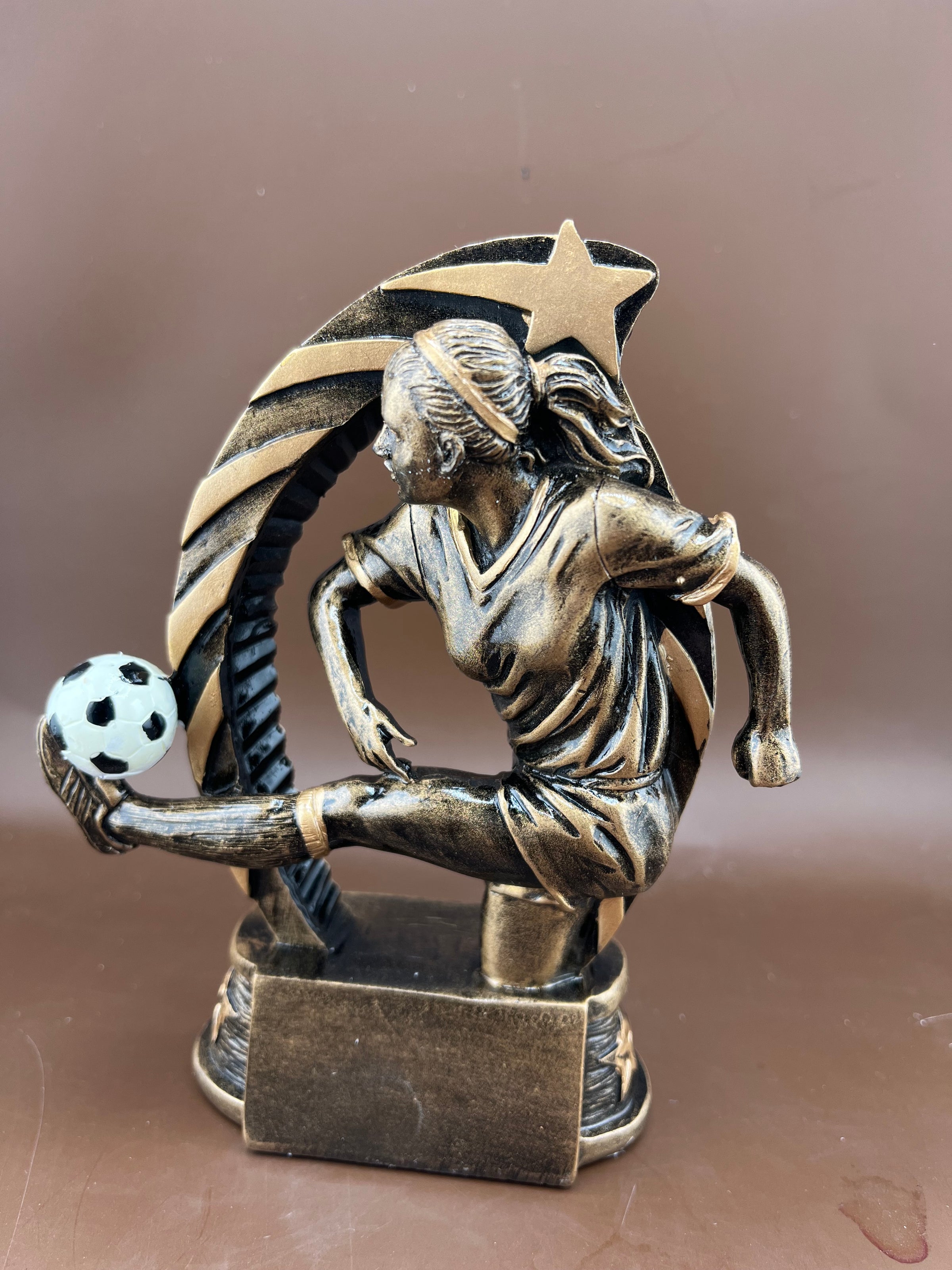 Female Soccer Running Star 5.5" Resin Trophy - view 4