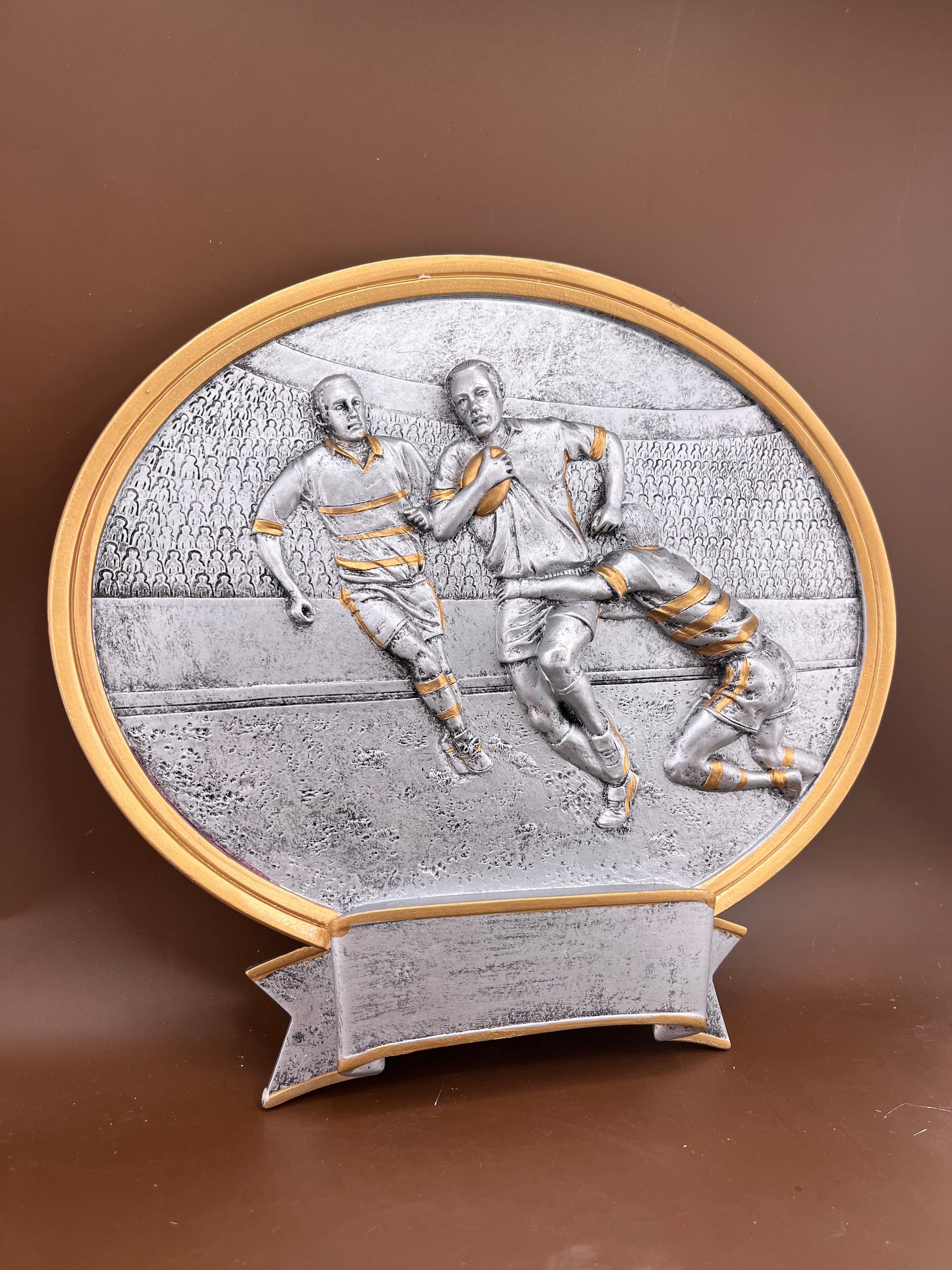 Rugby 8" Oval Resin Trophy - view 5
