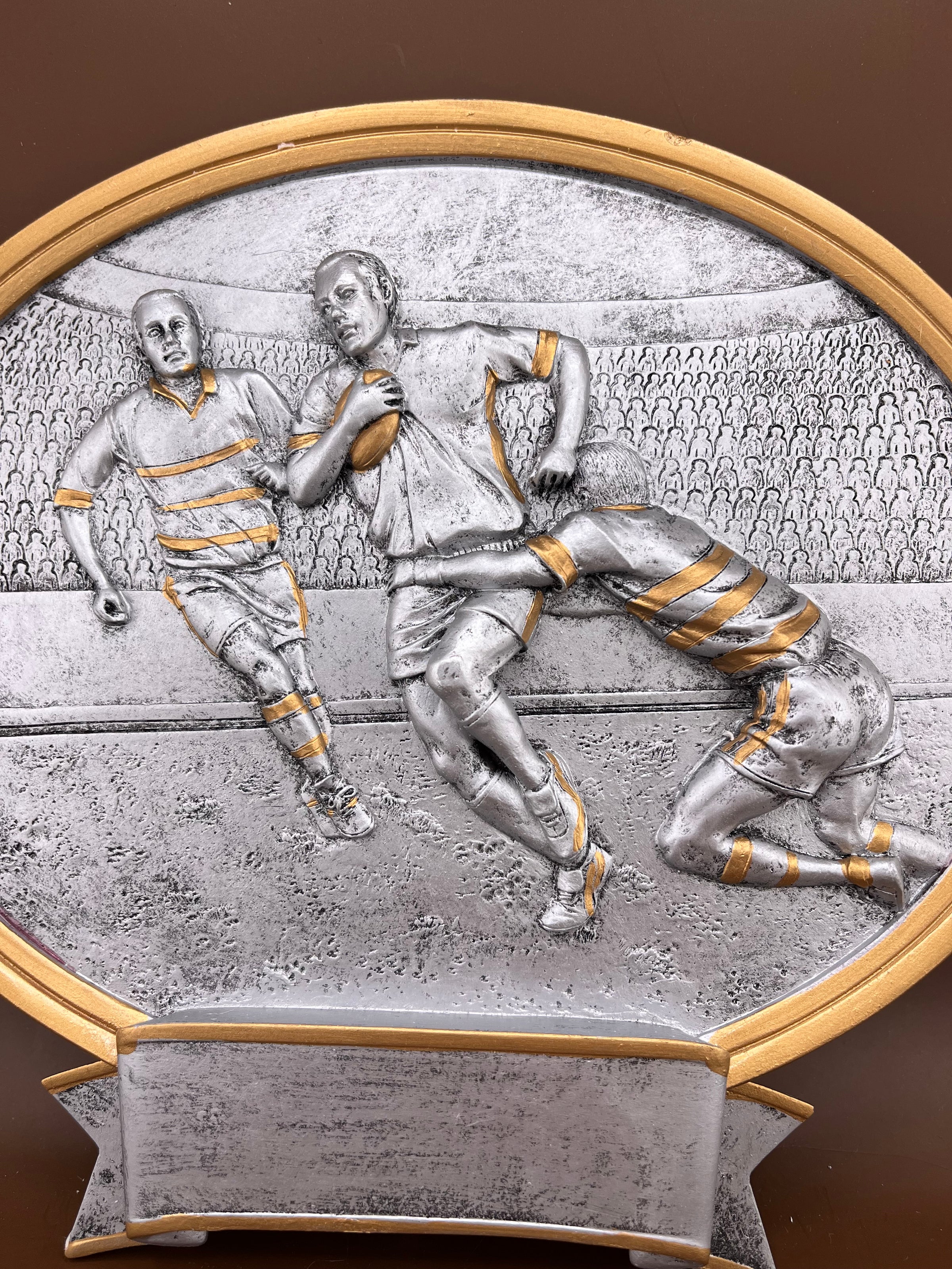 Rugby 8" Oval Resin Trophy - view 2