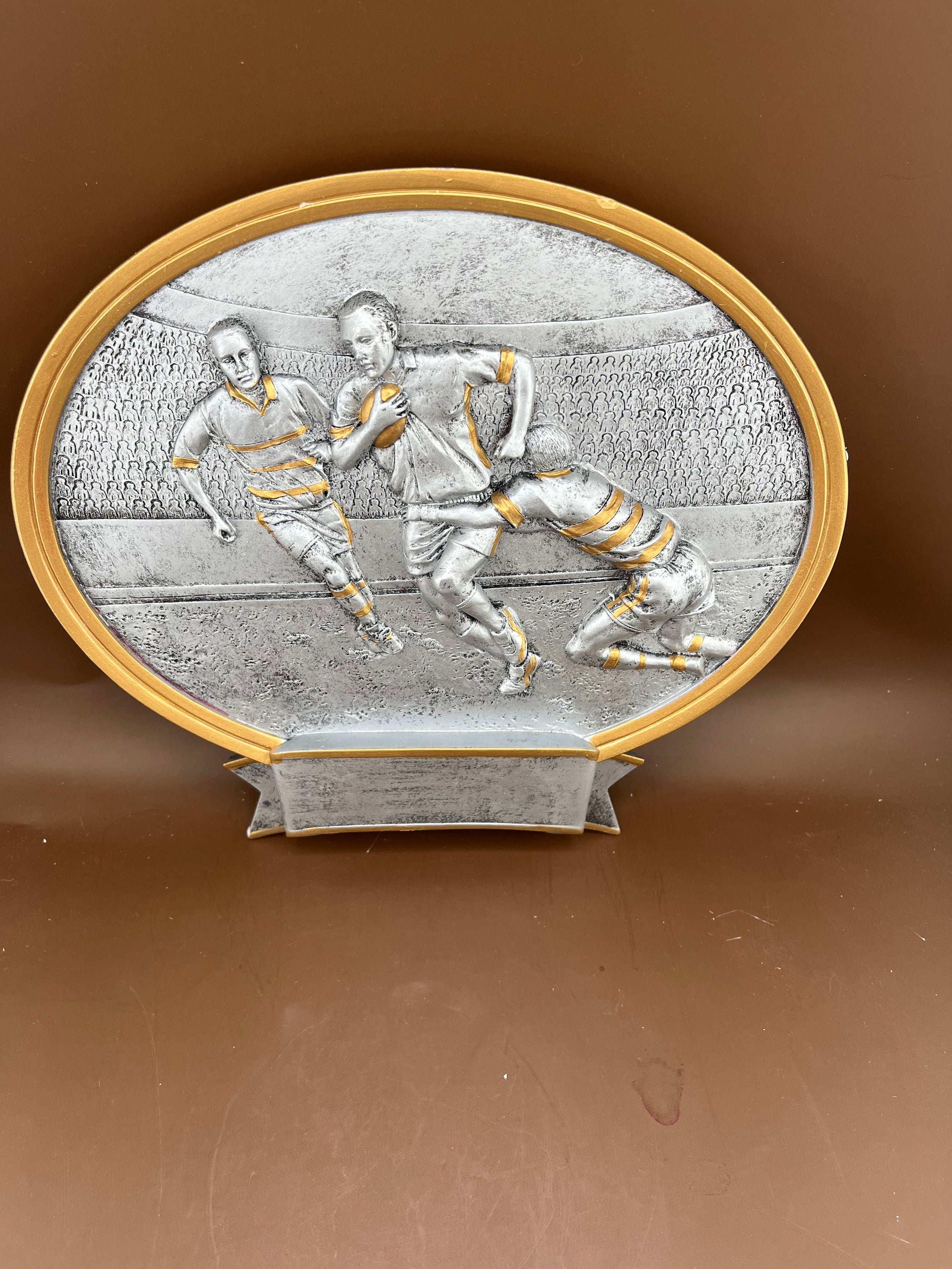 Rugby 8" Oval Resin Trophy - view 3