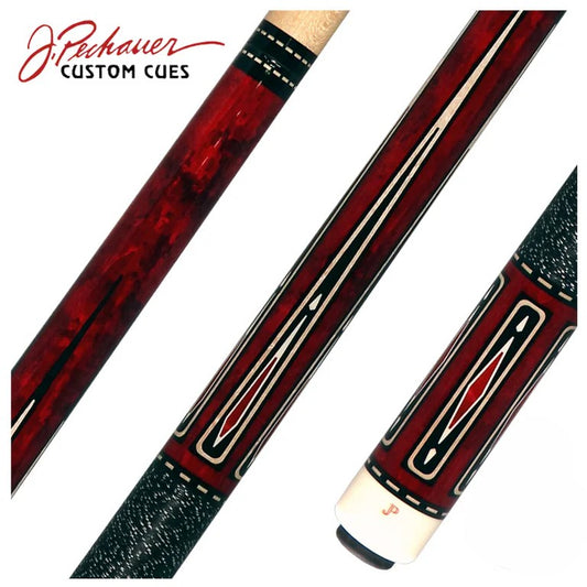 Wine Stain w/ Ivory Diamonds and Red Pearl Inlays Pechauer Cue
