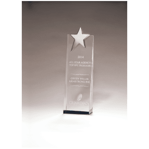 Crystal Trophy with Silver Star, Prism-3ffect