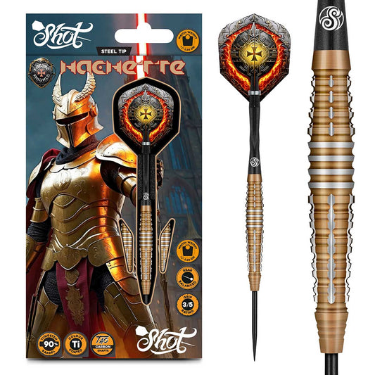 Shot Future Knights Hachette Steel Tip Dart Set-90% Tungsten