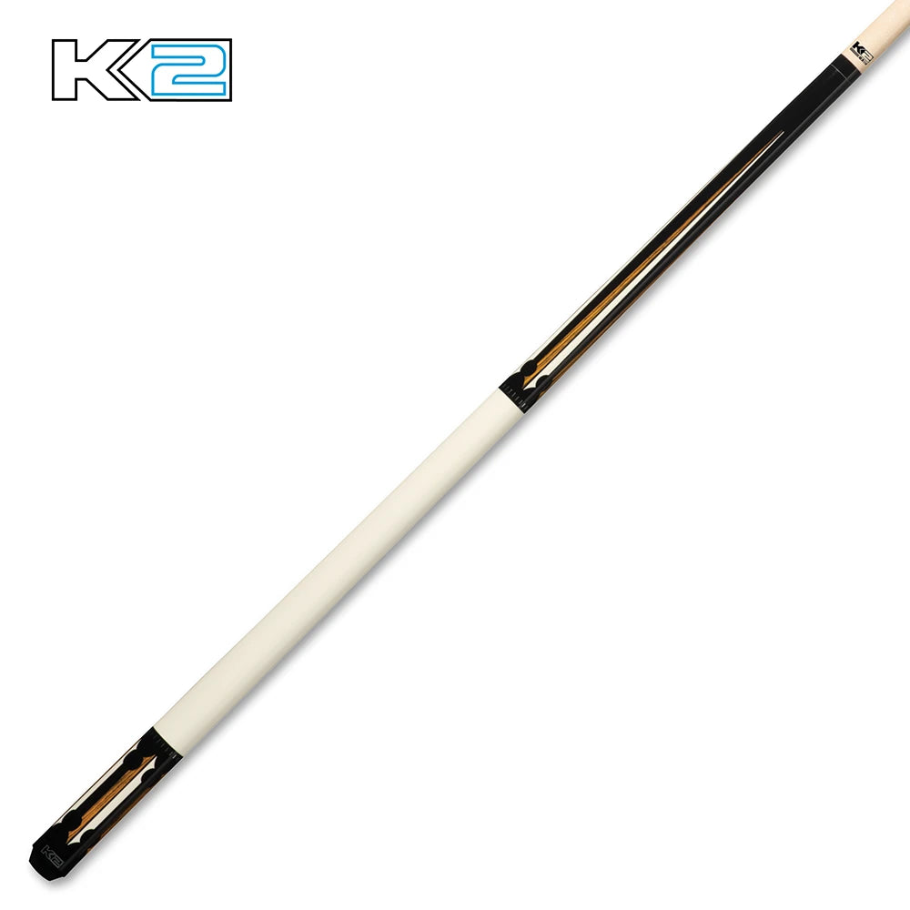 K2 KL130 Gloss Wrapless Cue with Split Floating Bocote & Ivory Point Design - view 2