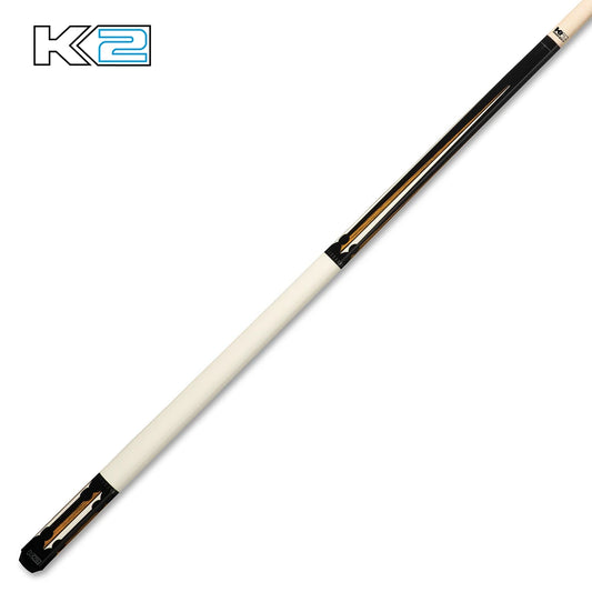 K2 KL130 Gloss Wrapless Cue with Split Floating Bocote & Ivory Point Design - view 2