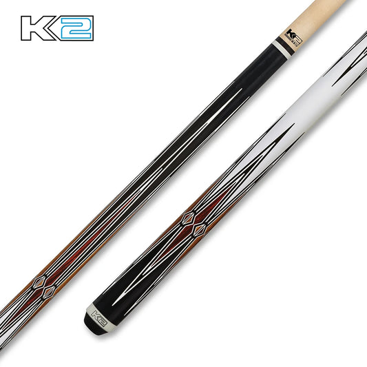 K2 KL131 Wrapless Cue With Gloss Black & Cocobolo Points