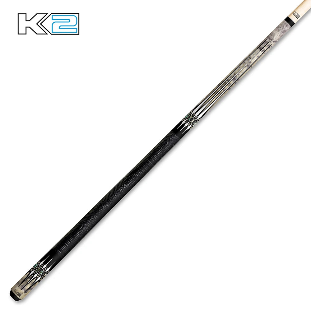K2 KL192 Cue With Abalone Floating Points & Black Embossed Lizard Wrap - view 2
