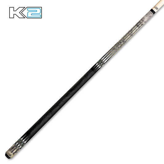 K2 KL192 Cue With Abalone Floating Points & Black Embossed Lizard Wrap - view 2