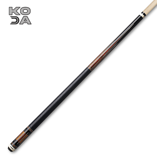 KODA Cue Stick Black with Cocobolo Overlay, Irish Linen Wrap, & Maple Shaft - view 2
