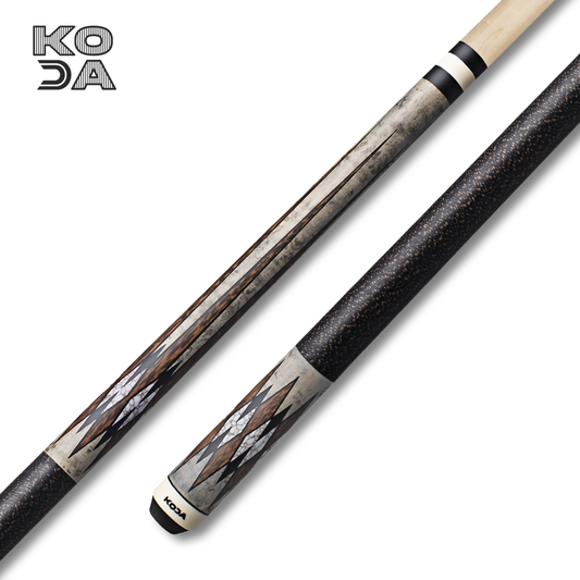 Koda Cue Stick - Smoke with Palm Wood & Wood, Matte, Irish Linen Wrap, & Maple Shaft