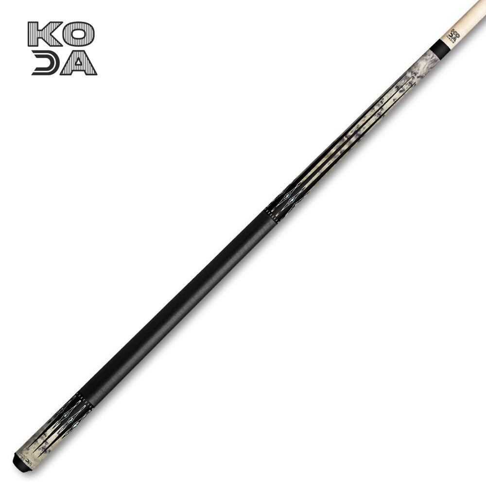 Koda Gray-Stained Maple with Black and Abalone Points Graphic Pool Cue - KD54 - view 2