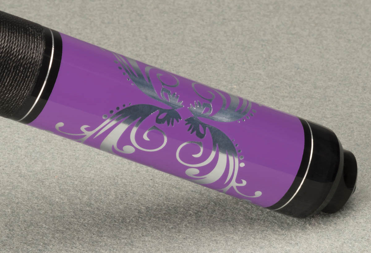 Purple Butterfly Lucky McDermott Cue - view 2