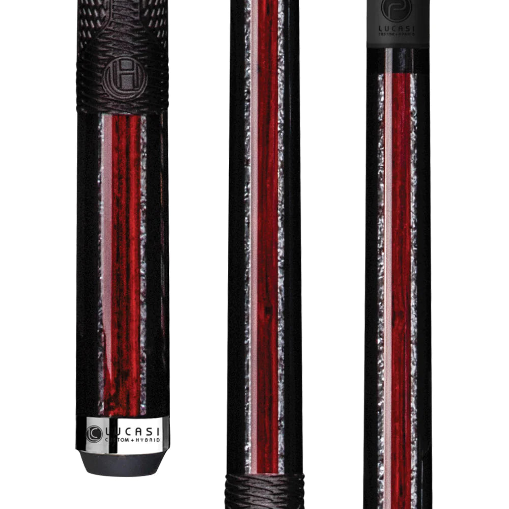 Lucasi Pinnacle Midnight Black with 2-stripe Cocobolo and silver crush, pinnacle shaft