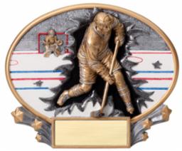 Hockey in Motion Oval Resin Trophy - view 3