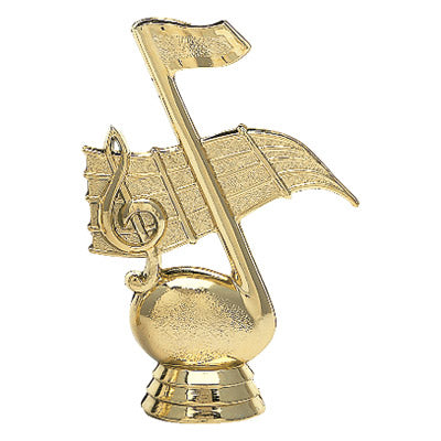 Music Note Figure, Gold - 4 1/4"