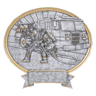 Firefighter Oval Resin