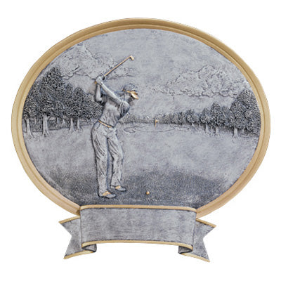 Female Golfer Oval Resin Trophy - view 5