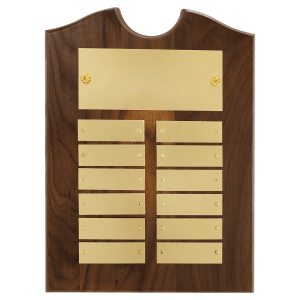 American Walnut Perpetual Plaque with Brushed Brass Plates