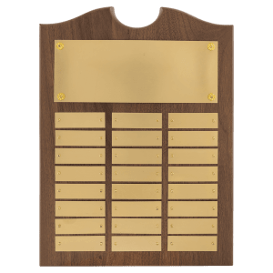 American Walnut Perpetual Plaque with Brushed Brass Plates