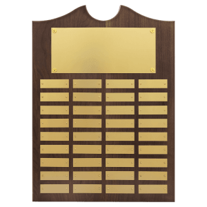 American Walnut Perpetual Plaque with Brushed Brass Plates
