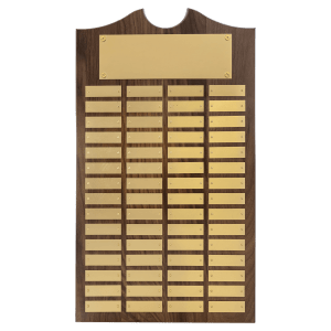 American Walnut Perpetual Plaque with Brushed Brass Plates