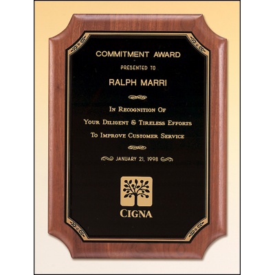 American Walnut Plaque with Precision Elliptical Edge